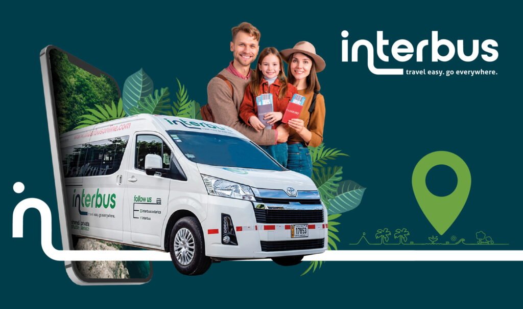 Interbus official promotional image showing a shuttle van and travelers.